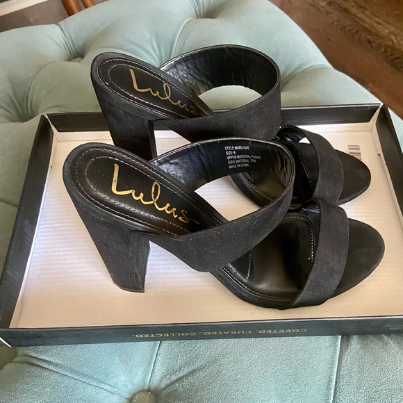 Marlowe Black Suede High Heel Sandals - Picture 3 of 8